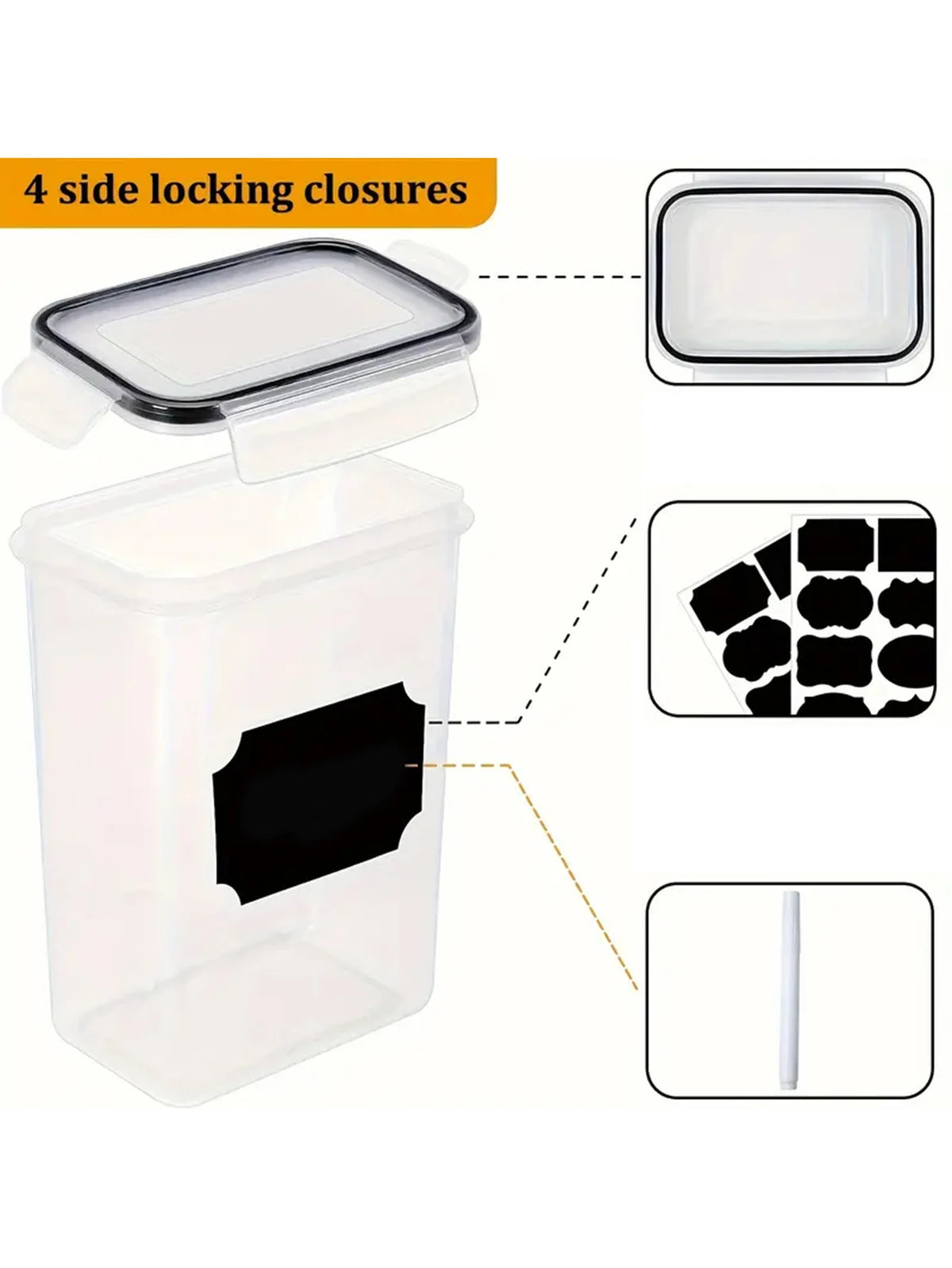 24PCS Airtight Food Storage Containers With Labels For Pantry