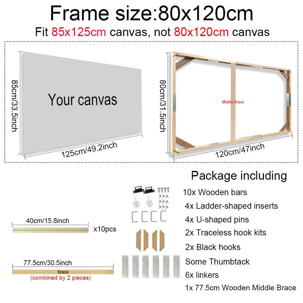 Modern Wooden Canvas Frames For Photos Paintings Artwork