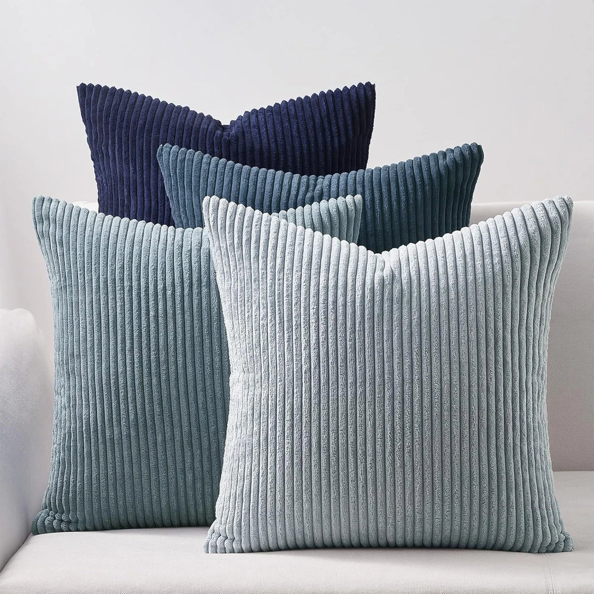 4PCS Boho Farmhouse Corduroy Throw Pillow Covers Set
