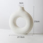 Nordic Circular Hollow Ceramic Donut Vase Home Decor