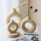 Nordic Circular Hollow Ceramic Donut Vase Home Decor