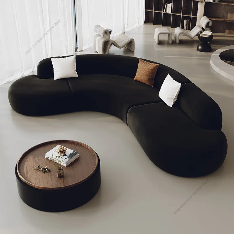 Nordic Creative Rest Area Reception Sofa Luxury Minimalist Style Beauty Salon Curved Sofa Office Furniture Sofy Do Salonu FYOS