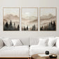 Abstract Forest Mountain Triptych Minimalist Neutral Landscape Wall