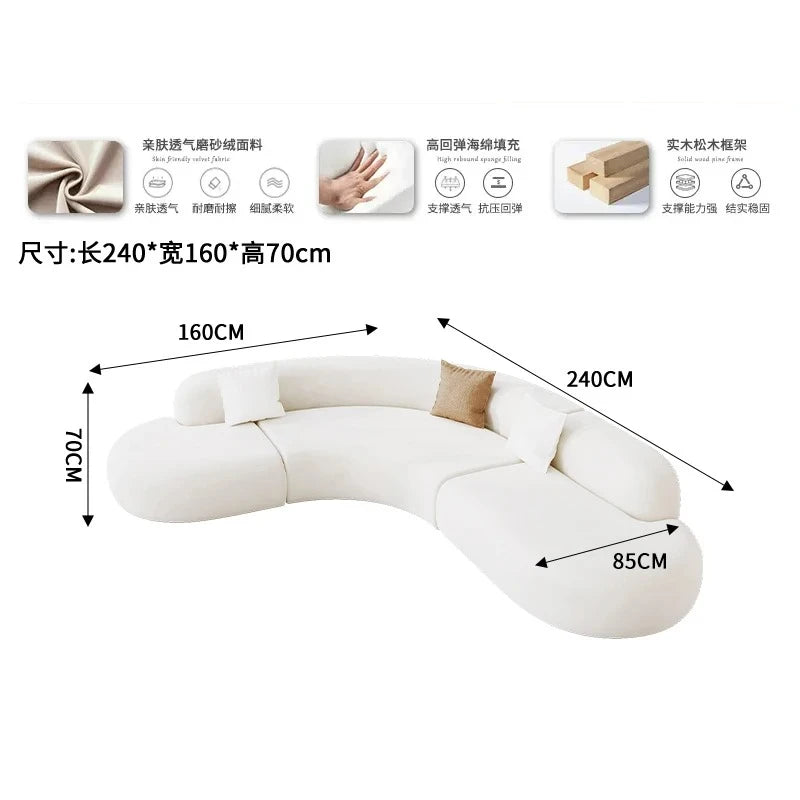 Nordic Creative Rest Area Reception Sofa Luxury Minimalist Style Beauty Salon Curved Sofa Office Furniture Sofy Do Salonu FYOS