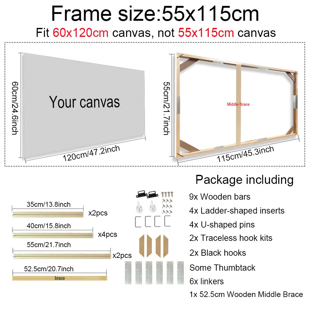 Modern Wooden Canvas Frames For Photos Paintings Artwork
