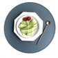 Round Cream Faux Leather Washable Dining Table Placemats