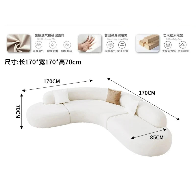 Nordic Creative Rest Area Reception Sofa Luxury Minimalist Style Beauty Salon Curved Sofa Office Furniture Sofy Do Salonu FYOS