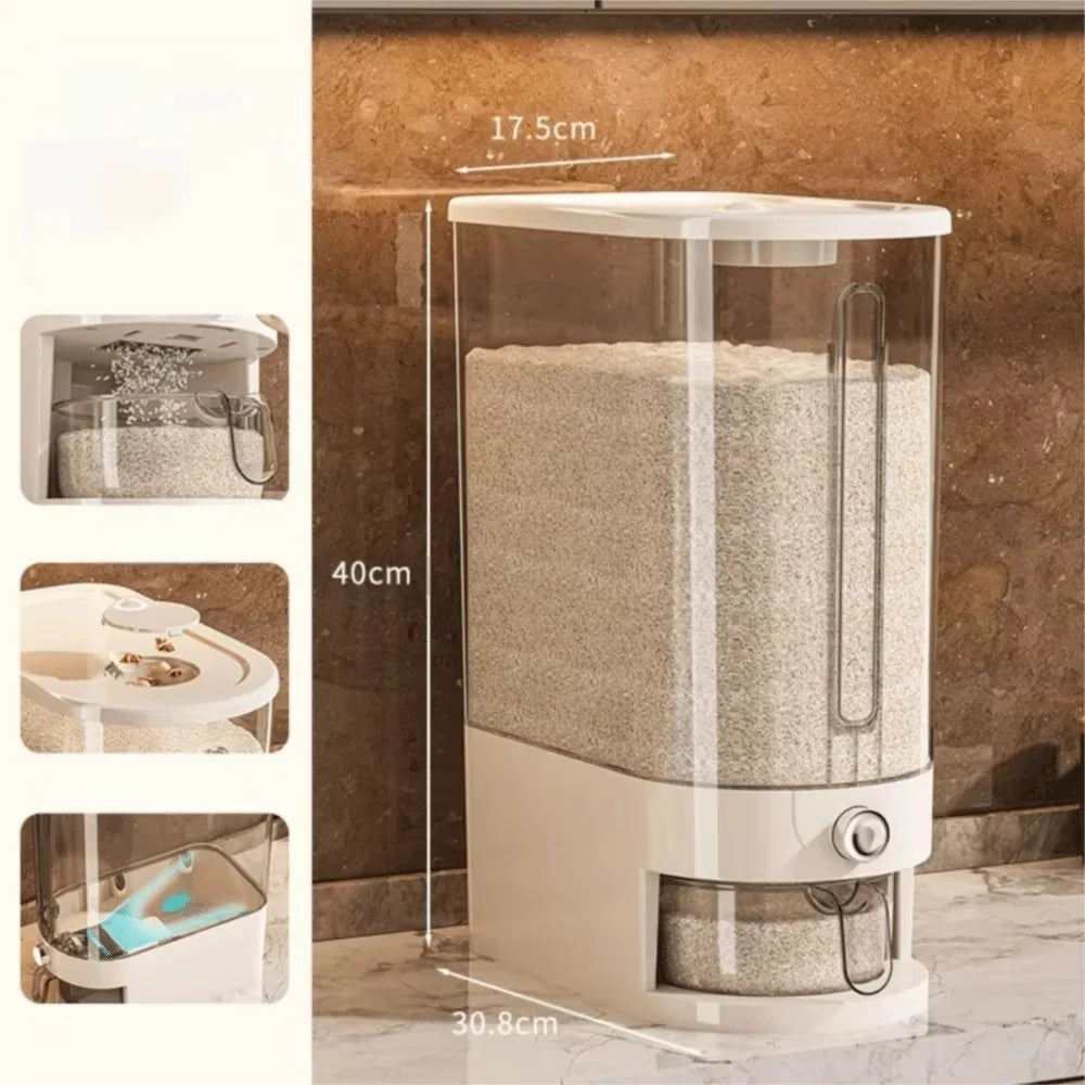 Airtight Rice Storage Container With Insect Shield Dispenser