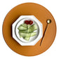 Round Cream Faux Leather Washable Dining Table Placemats