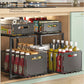 2 Tier Slide Out Cabinet Organizer Adjustable Metal Shelves