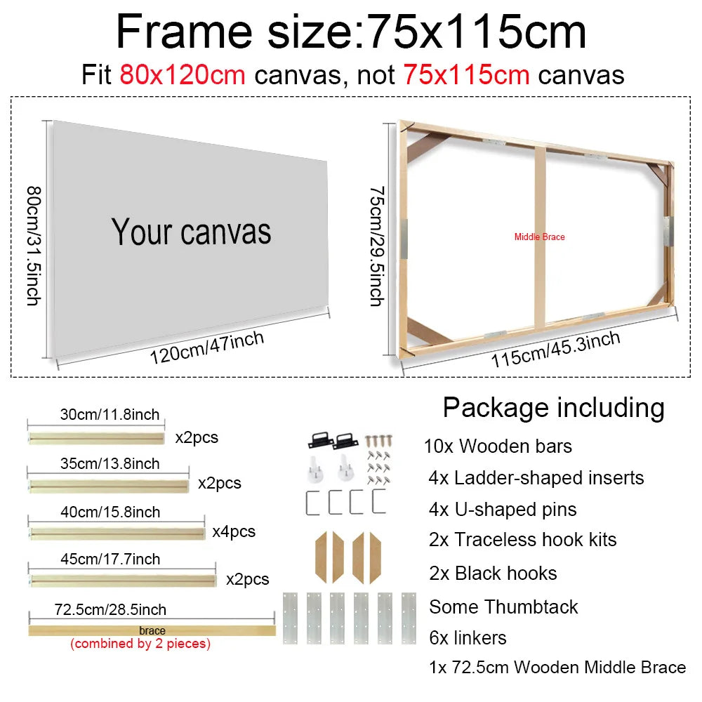 Modern Wooden Canvas Frames For Photos Paintings Artwork