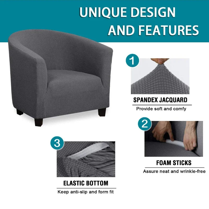 Club Bath Tub Armchairs Chair Cover Polar Fleece Single Sofa Covers Stretch Couch Slipcovers for Living Room Furniture Protector