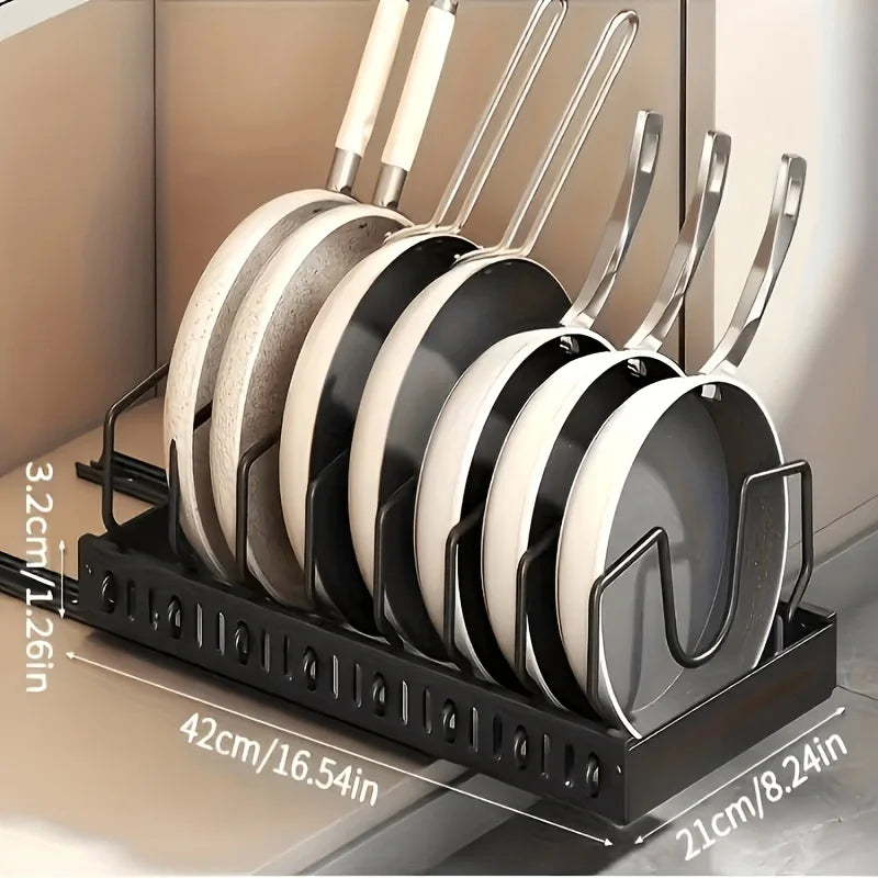 Pull Out Cabinet Organizer With Adjustable Dividers For Cookware