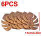 Wooden Monstera Leaf Coasters Heat Resistant Rustic Table