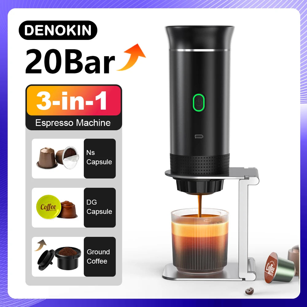 Wireless Portable Espresso Machine 3-in-1 Travel Coffee Maker