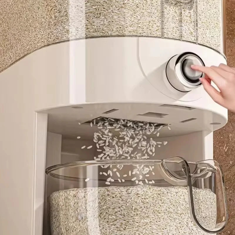 Airtight Rice Storage Container With Insect Shield Dispenser