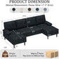 U-Shaped Sectional Couch, 101" Modular Sofa with Double Chaise, Chenille Fabric, Grey
