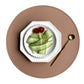 Round Cream Faux Leather Washable Dining Table Placemats