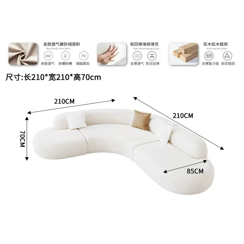 Nordic Creative Rest Area Reception Sofa Luxury Minimalist Style Beauty Salon Curved Sofa Office Furniture Sofy Do Salonu FYOS