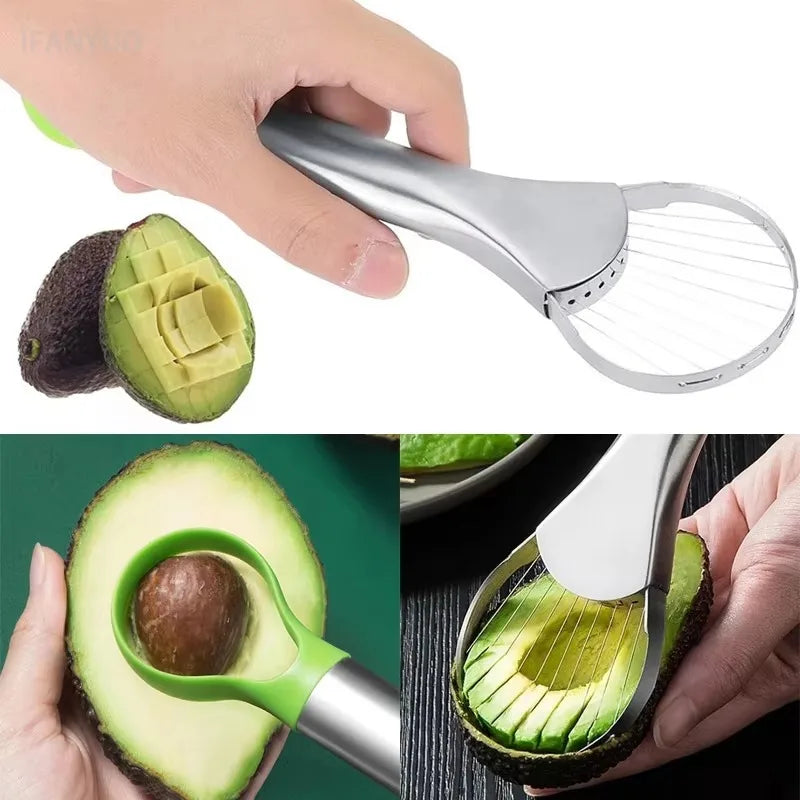 2-in-1 Stainless Steel Avocado Slicer Peeler Kitchen Gadget