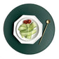 Round Cream Faux Leather Washable Dining Table Placemats