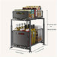 2 Tier Slide Out Cabinet Organizer Adjustable Metal Shelves