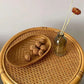 Oval Rattan Storage Basket Handmade Woven Fruit Bread