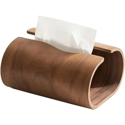 Natural Wood Tissue Box Holder Rustic Farmhouse Organizer