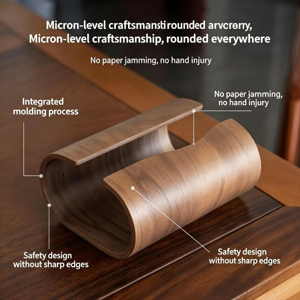 Natural Wood Tissue Box Holder Rustic Farmhouse Organizer