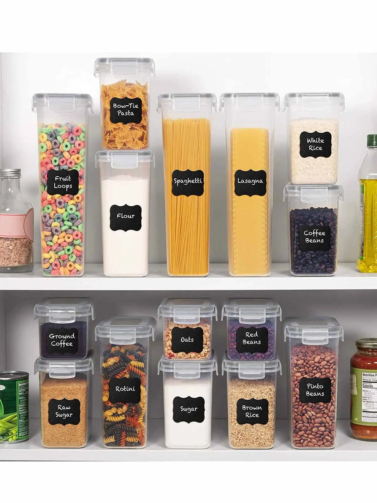 24PCS Airtight Food Storage Containers With Labels For Pantry