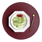 Round Cream Faux Leather Washable Dining Table Placemats