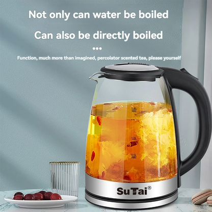 1.8L Electric Glass Kettle With LED Blue Light