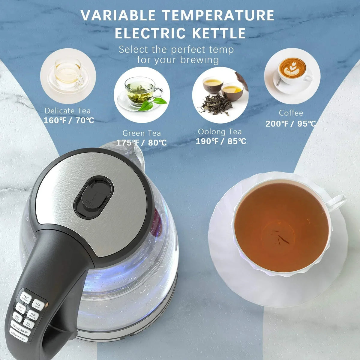 2.0L Electric Glass Kettle Fast Boiling