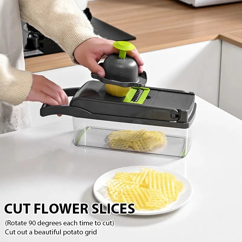 16-in-1 Multifunctional Vegetable Cutter Dicer Slicer Shredder Tool