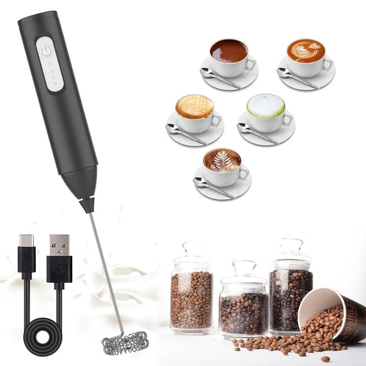 Mini USB Rechargeable Milk Frother Three Speed Mixer