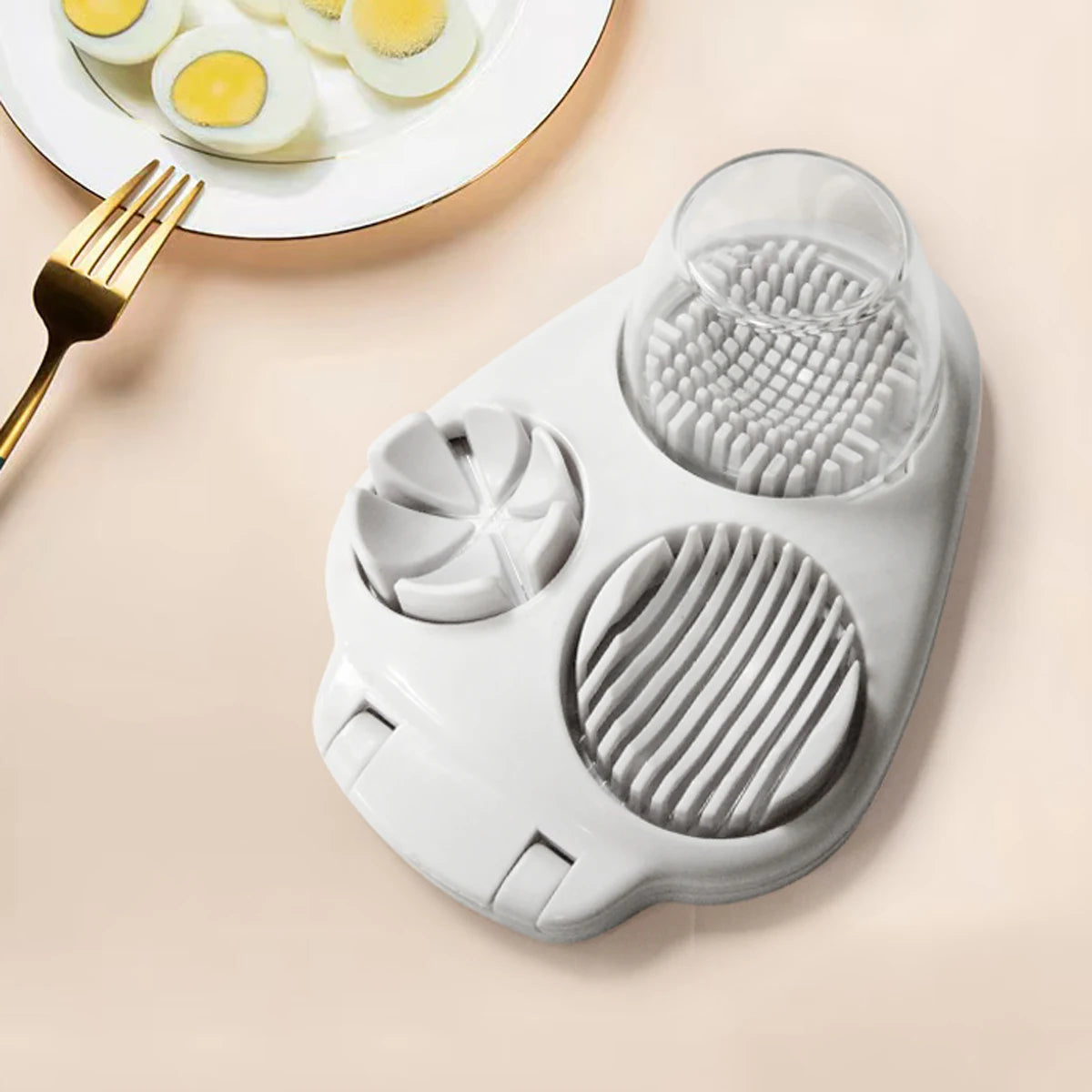3-in-1 Egg Slicer Cracker Cutter Kitchen Preparation Tool