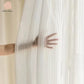 Striped White Sheer Tulle Curtains For Window Privacy