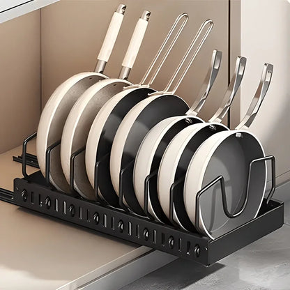 Pull Out Cabinet Organizer With Adjustable Dividers For Cookware