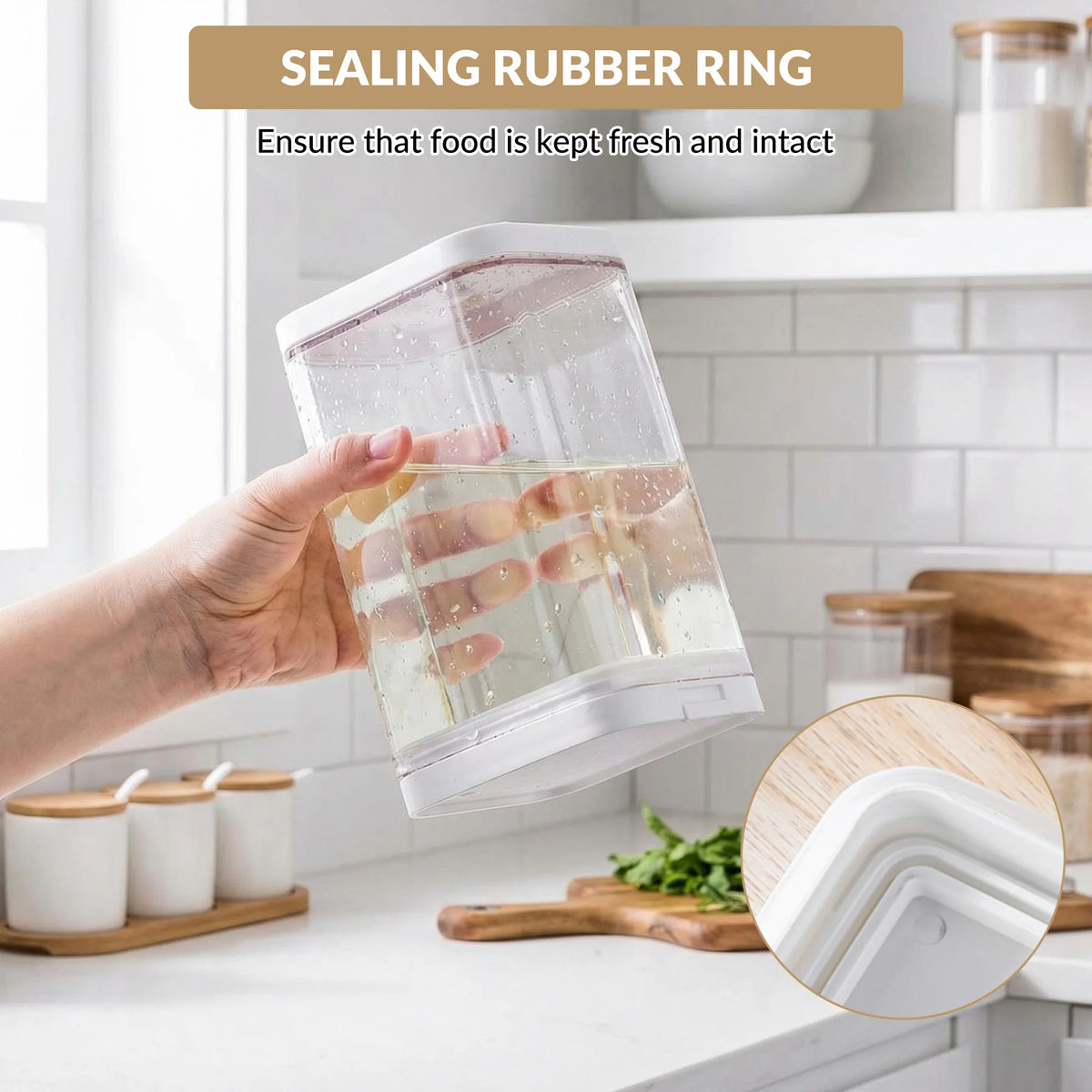 6PCS Airtight Clear Food Storage Containers With Flip Lids