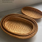 Oval Rattan Storage Basket Handmade Woven Fruit Bread
