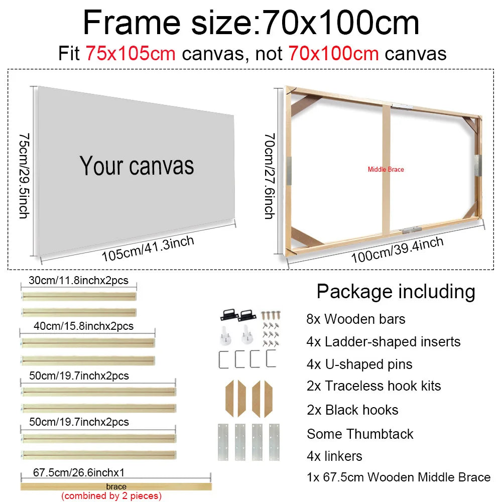 Modern Wooden Canvas Frames For Photos Paintings Artwork