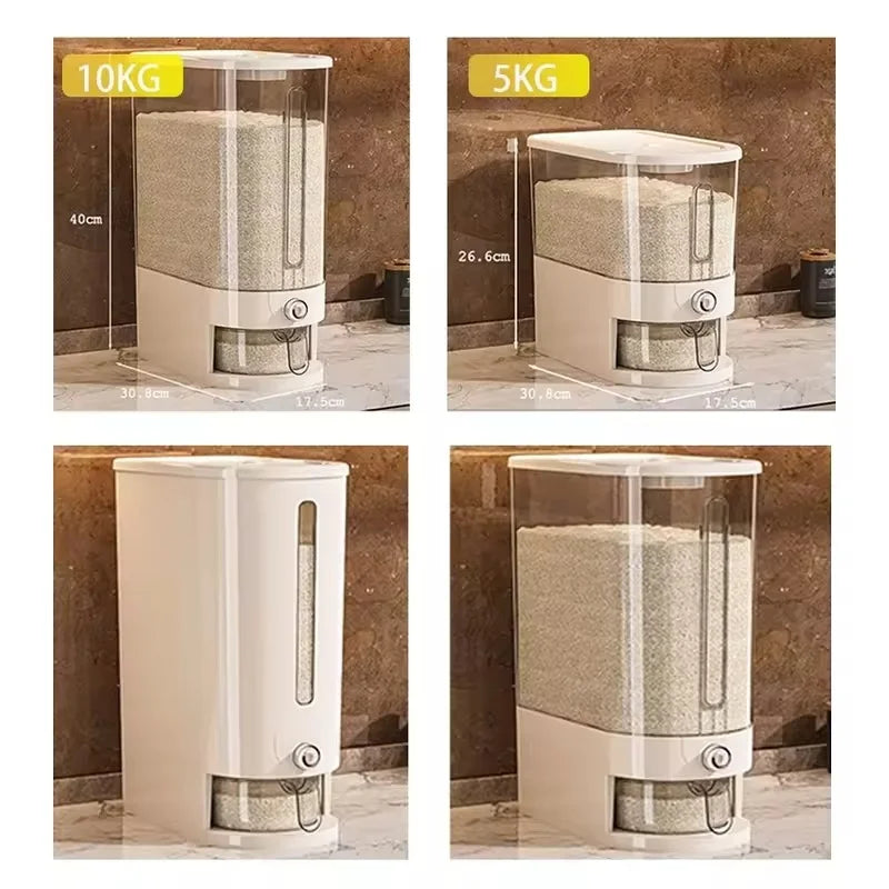 Airtight Rice Storage Container With Insect Shield Dispenser