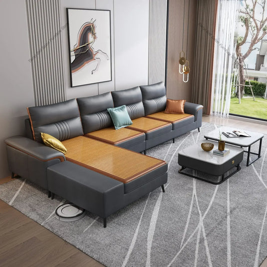 Modern Simple Living Room Sofa Cat Scratch Skin Winter and Summer Dual Purpose Office Sofa Concubine Office Furniture LBSF