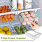 Adjustable Clear Plastic Fridge Drawer Organizer Pull Out