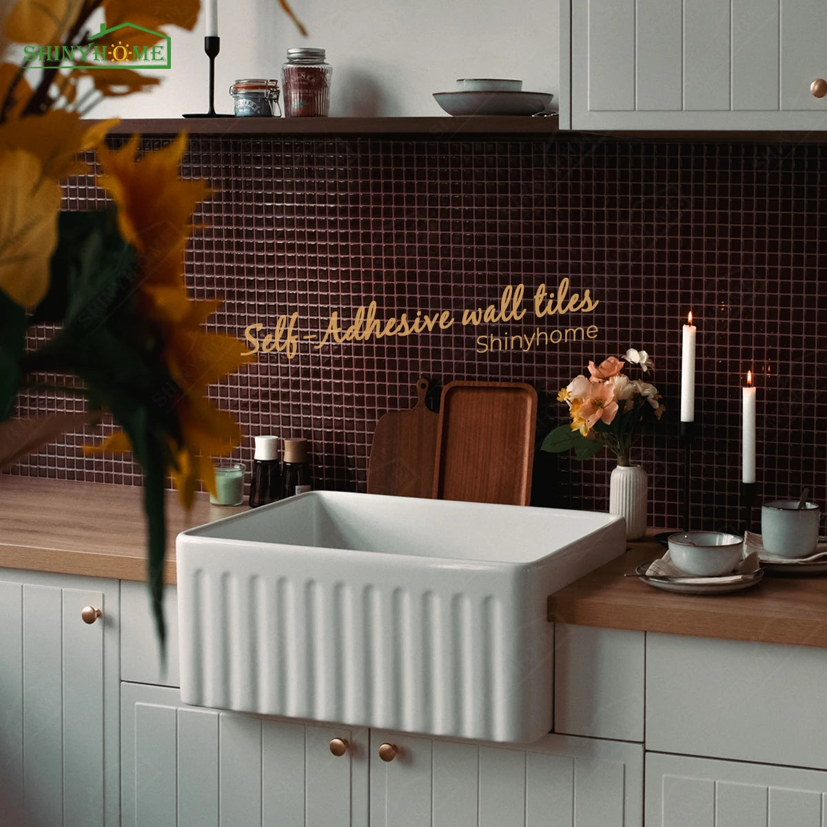 Self Adhesive 3D Mosaic Kitchen Backsplash Wall Tiles
