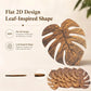 Wooden Monstera Leaf Coasters Heat Resistant Rustic Table