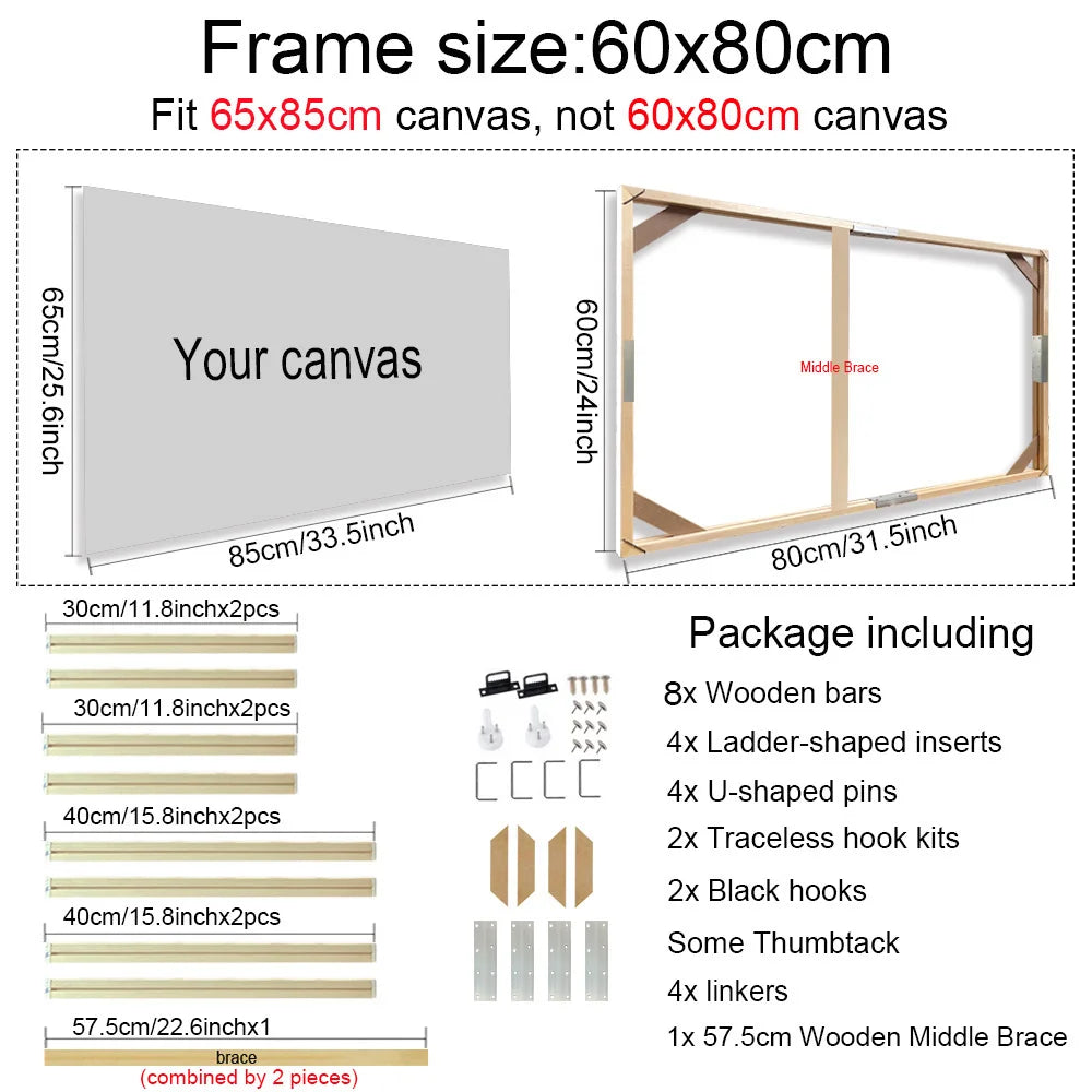Modern Wooden Canvas Frames For Photos Paintings Artwork