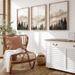 Abstract Forest Mountain Triptych Minimalist Neutral Landscape Wall