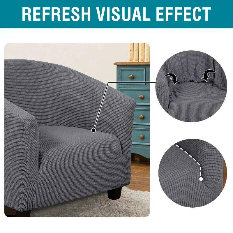 Club Bath Tub Armchairs Chair Cover Polar Fleece Single Sofa Covers Stretch Couch Slipcovers for Living Room Furniture Protector