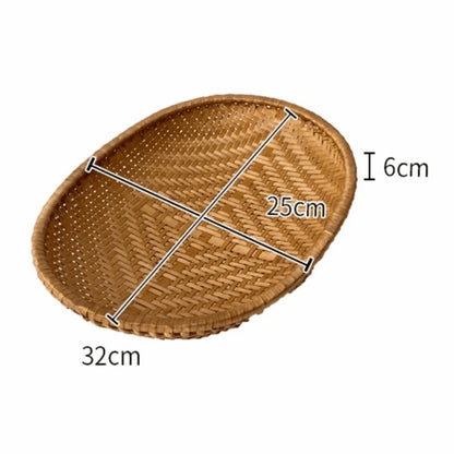 Oval Rattan Storage Basket Handmade Woven Fruit Bread